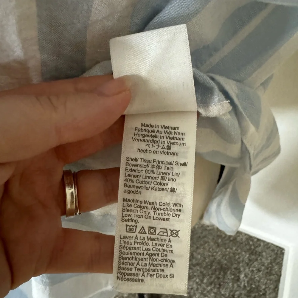 J.Crew Factory Striped linen-cotton sleeveless popover tunic top - Picture 5 of 6